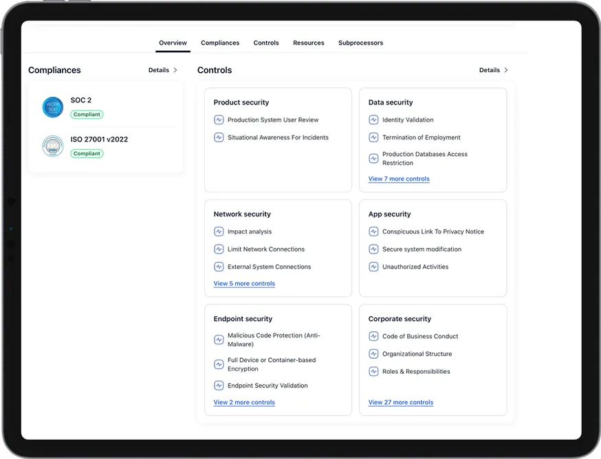 Associum trust center dashboard